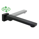 Shower Heads & Screens: Matte Black Square Bathtub Faucet 180° Swivel Water Spout Outlet Basin Watermark