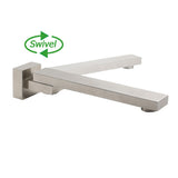 Shower Heads & Screens: Brushed Nickel Square Stainless Steel Swivel Spout Bathtub Bubble Faucet Outlet