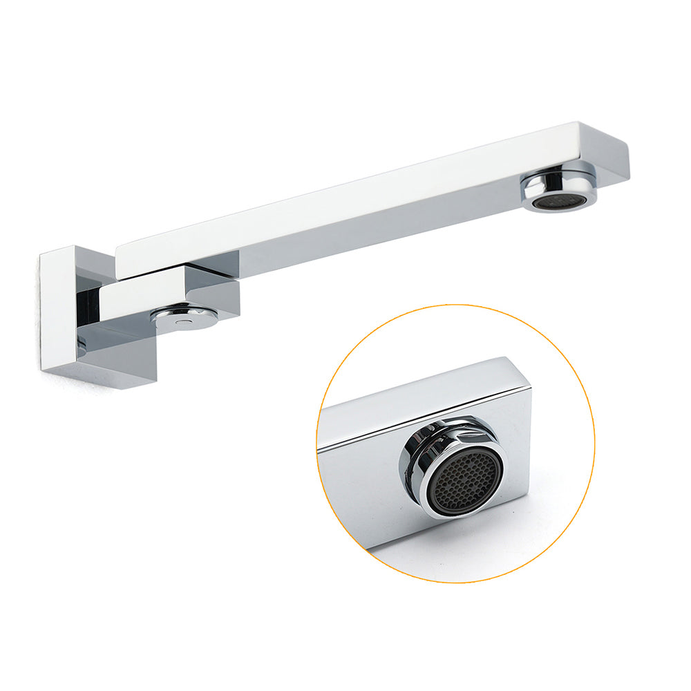 Shower Heads & Screens: Chrome Square Stainless Steel Shower Bathtub Water Spout Faucet Outlet Tap 180° Swivel Set