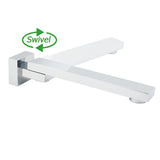Shower Heads & Screens: Chrome Square Stainless Steel Shower Bathtub Water Spout Faucet Outlet Tap 180° Swivel Set