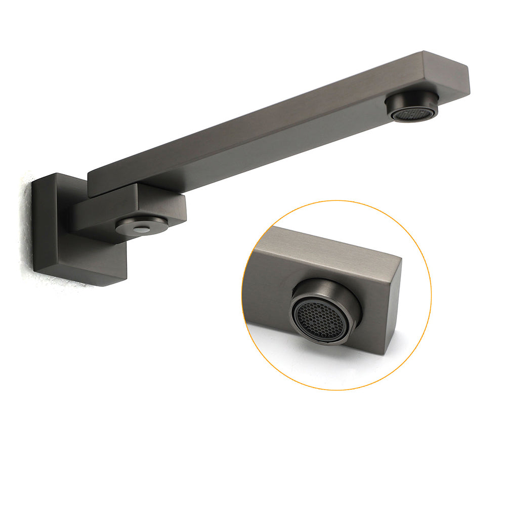 Shower Heads & Screens: Gun Metal Square Stainless Steel 180 Swivel Bathtub Faucet Water Outlet Spout