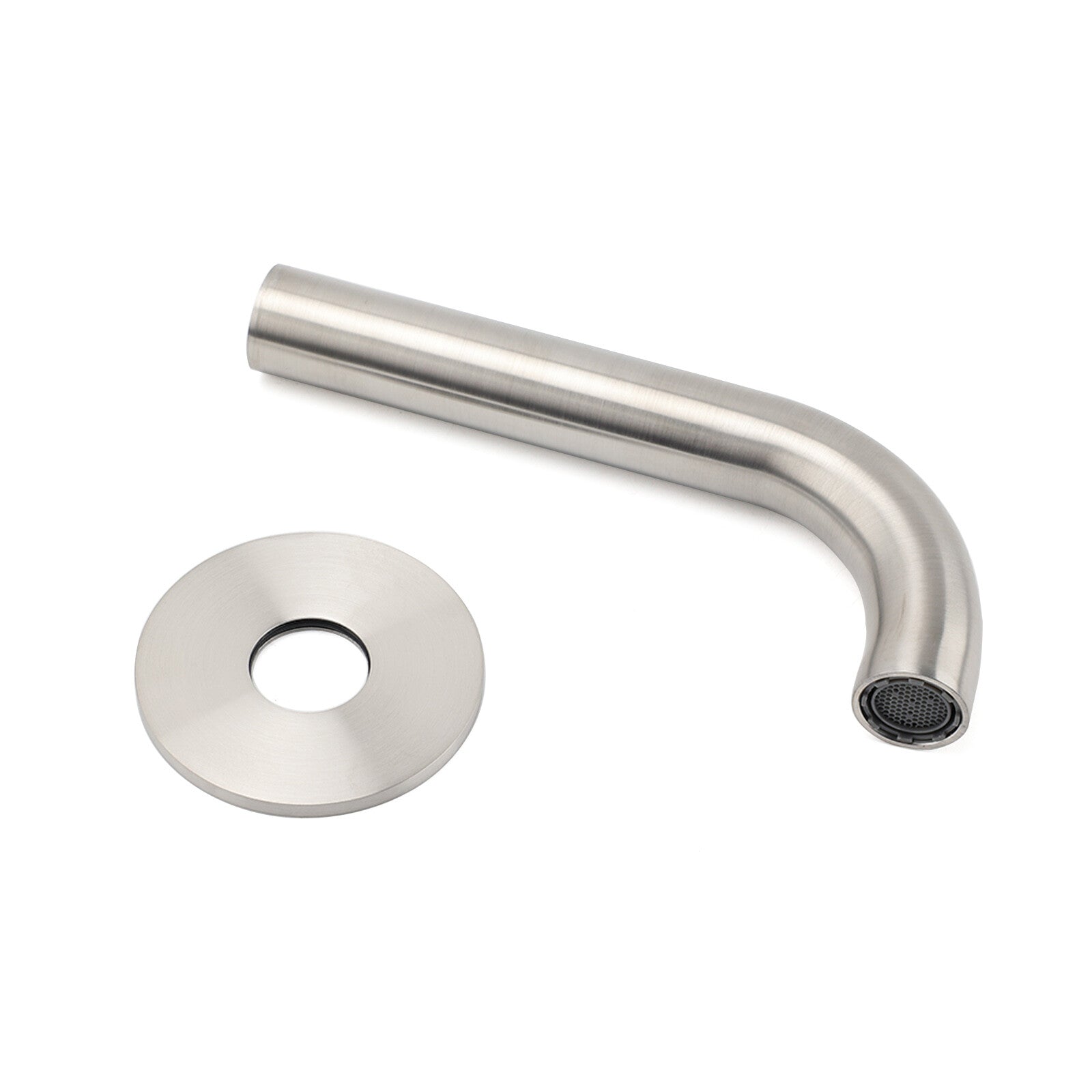 Brushed Nickel 150mm Round Curve Faucet Water Outlet Swivel Bathtub Filler Spout