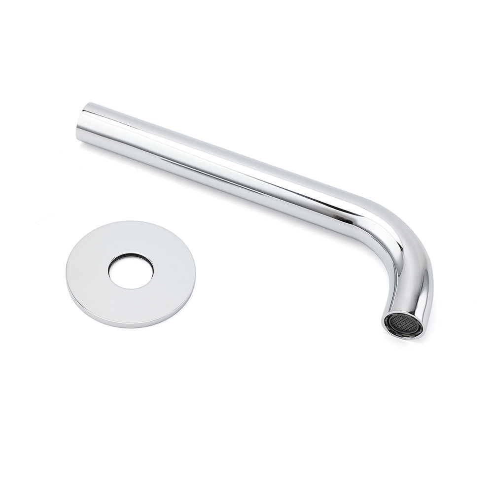 Shower Heads & Screens: Polisehd Chrome Round 200mm Length Faucet Outlet Bath Tub Water Filler Spout Kit