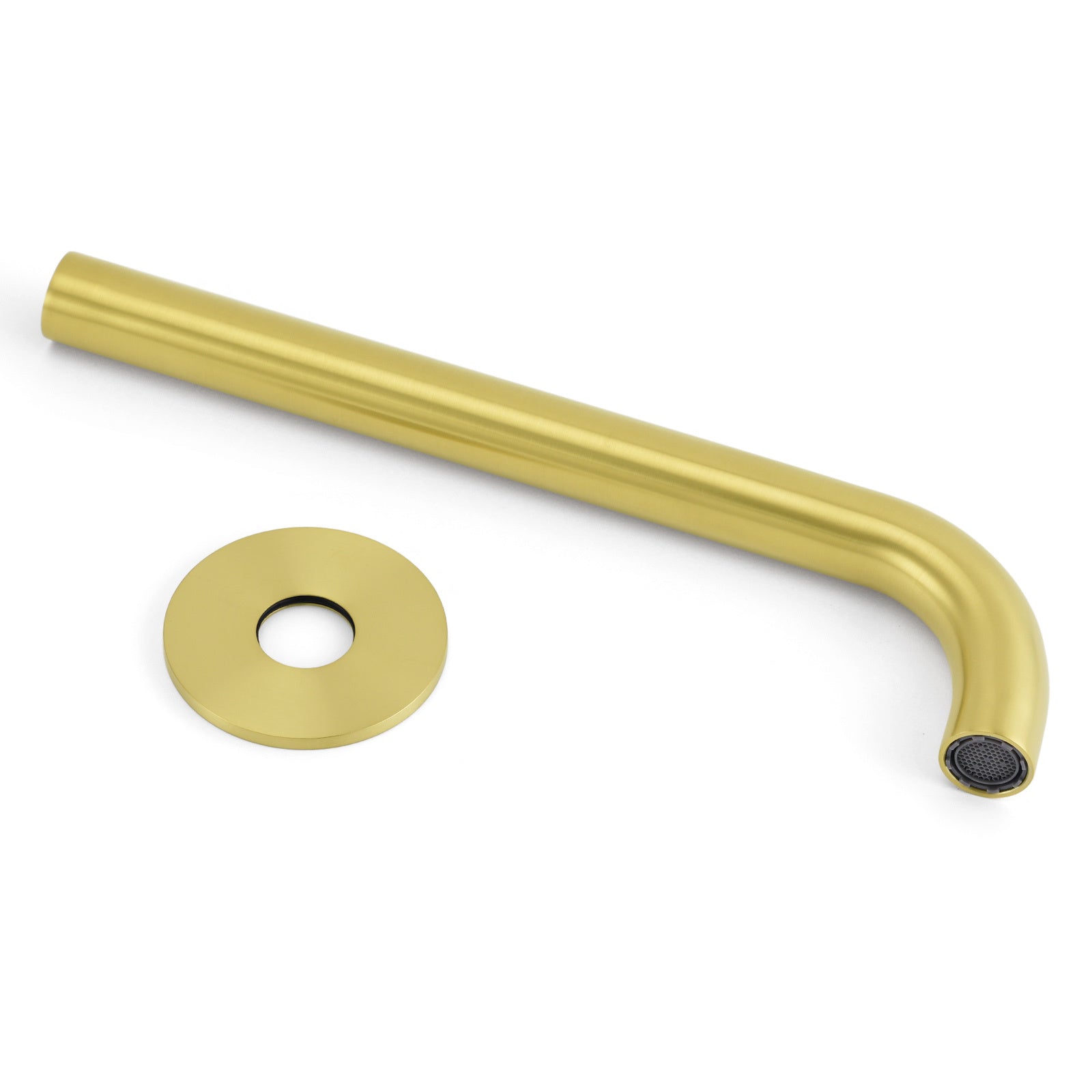 Brushed Gold Round 250mm Spout For Bathroom Tub Wall Mounted Water Filler Outlet