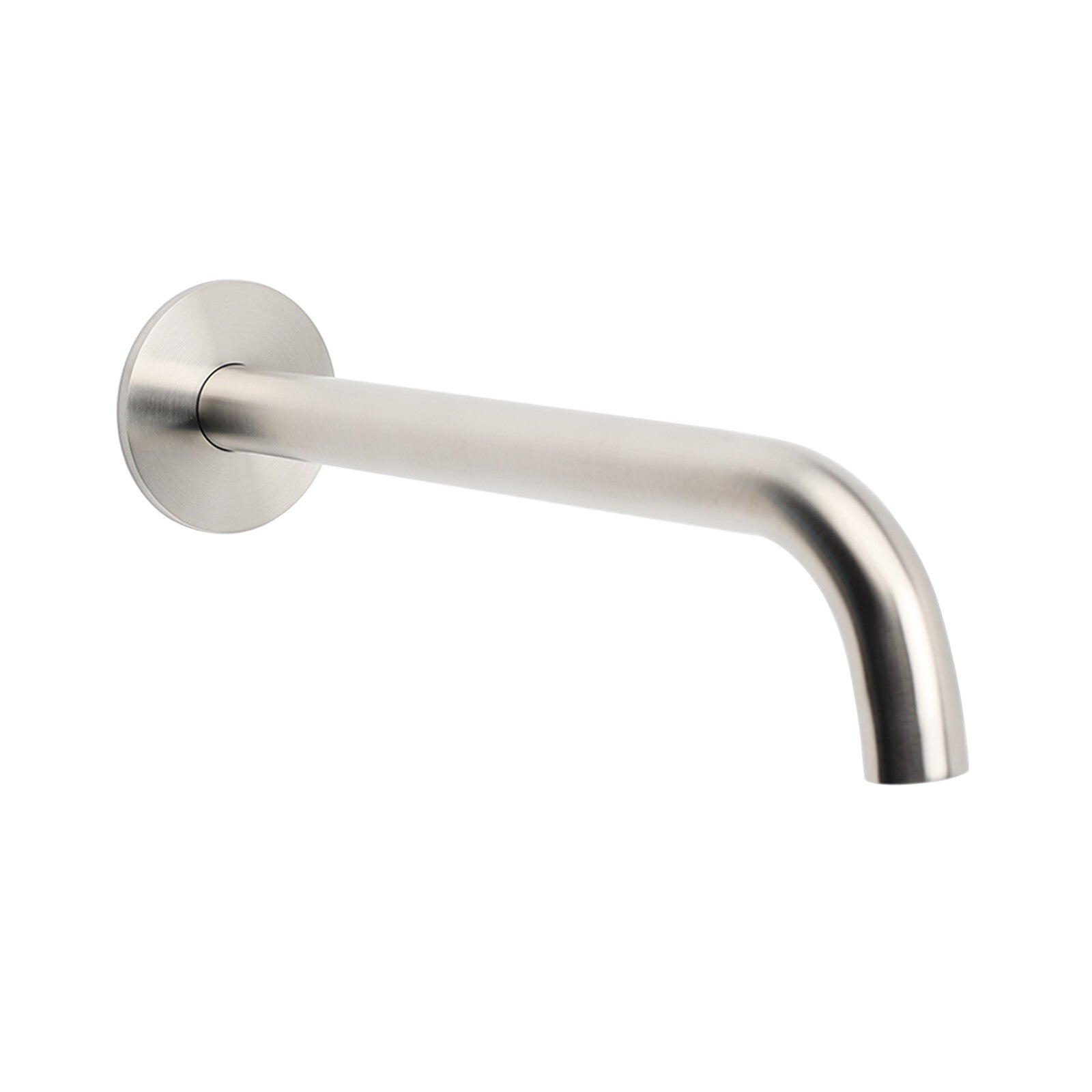 Brushed Nickel Round 250mm Long Spout Bath Tub Wall Mounted Water Filler Outlet