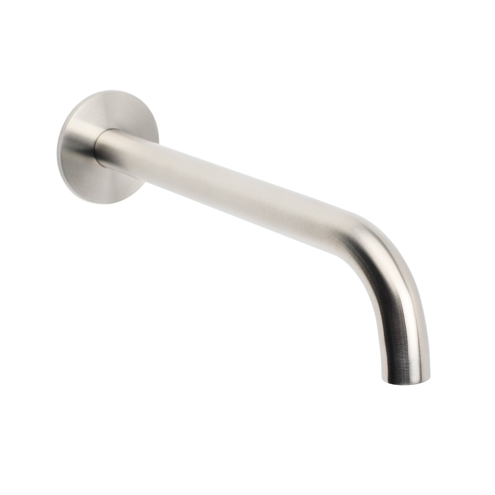 Brushed Nickel Round 250mm Long Spout Bath Tub Wall Mounted Water Filler Outlet