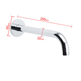 Shower Heads & Screens: Polisehd Chrome Round 250mm Long Water Filler Spout Bath Tub Wall Mounted Outlet