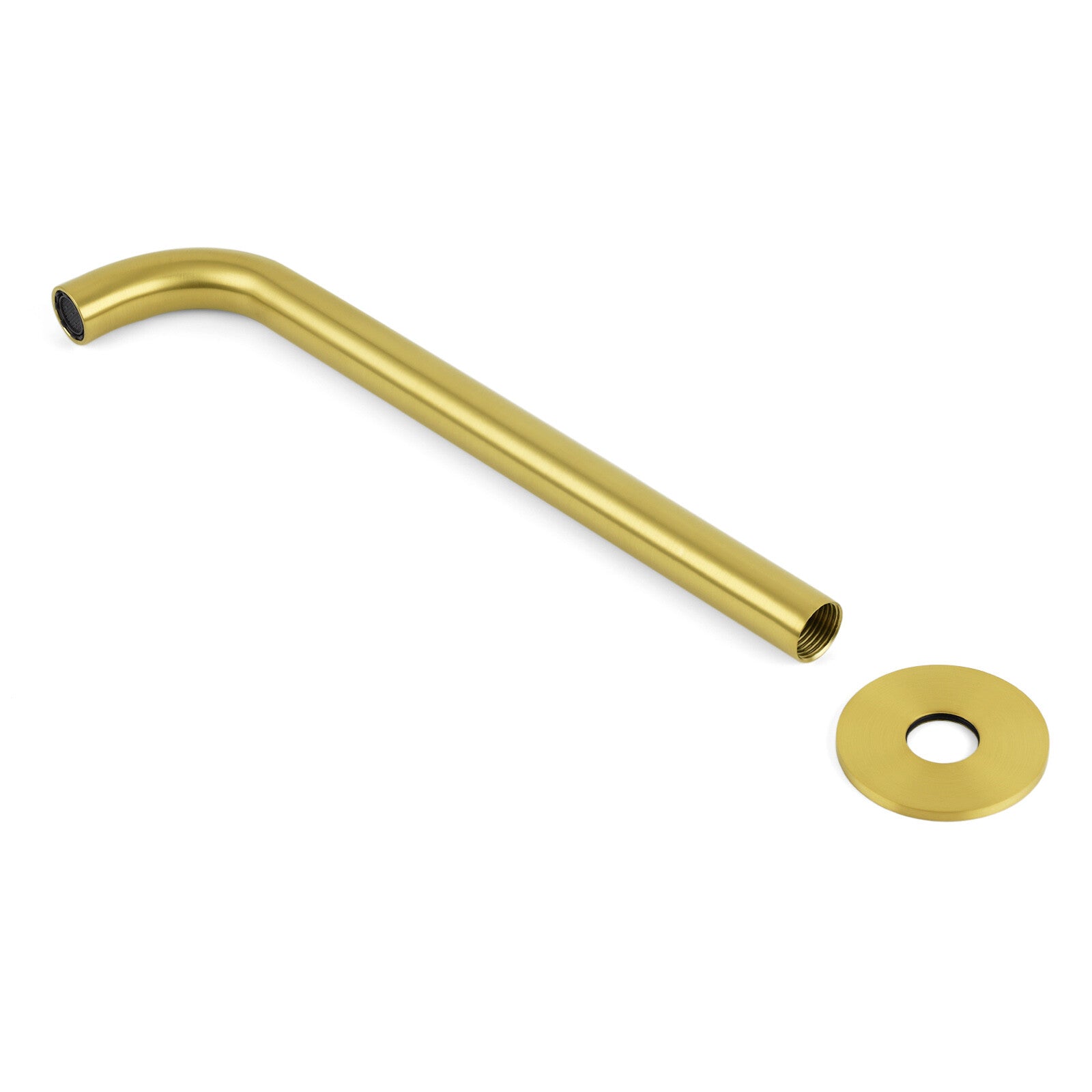 Bathroom 300mm Long Wall Mounted Extention Bath Tub Filler Spout Brushed Gold