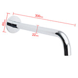 Shower Heads & Screens: 300mm Extra Long Wall Mounted Chrome Round Extention Bathtub Filler Spout Outlet