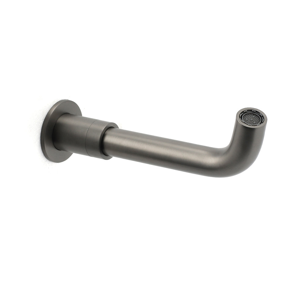 Shower Heads & Screens: Gun Metal Grey Round Bathtub Spout Basin Curve Faucet Bubble Water Outlet 304SUS