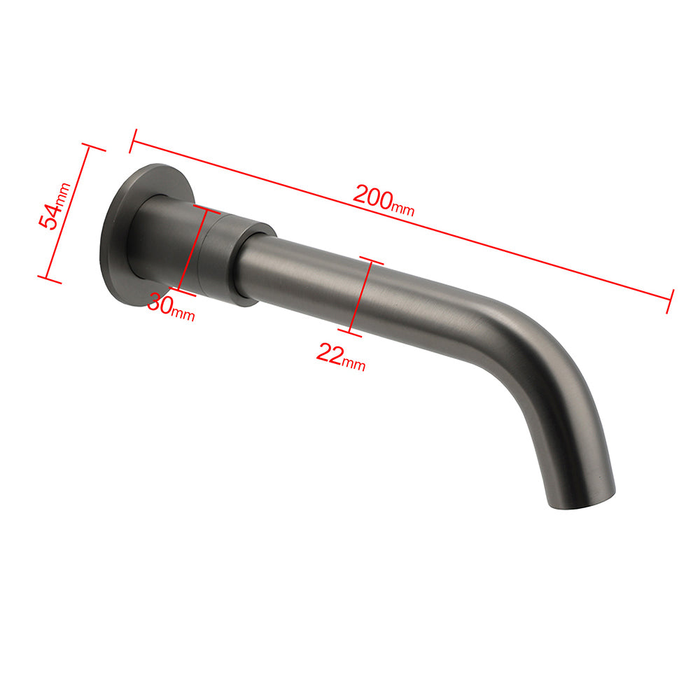 Shower Heads & Screens: Gun Metal Grey Round Bathtub Spout Basin Curve Faucet Bubble Water Outlet 304SUS