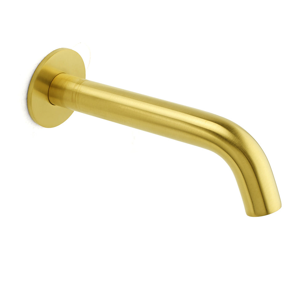 Shower Heads & Screens: Brushed Gold Round Curve Bathtub Spout Stainless Steel Faucet Water Outlet Tap