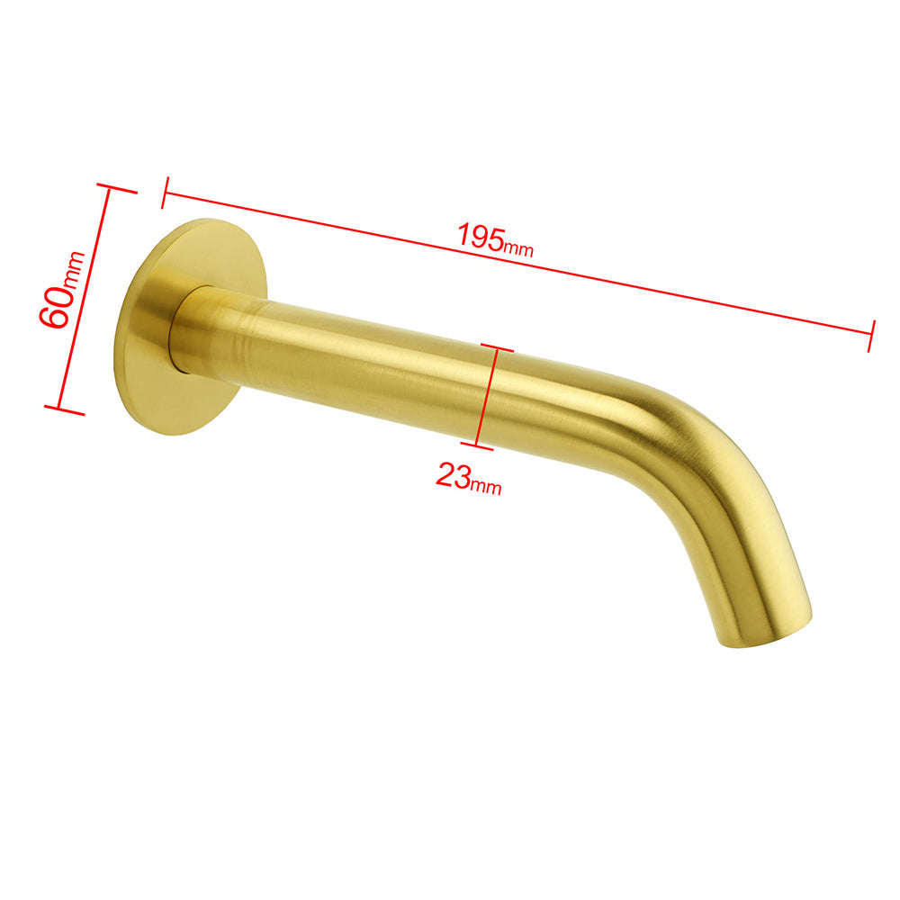 Shower Heads & Screens: Brushed Gold Round Curve Bathtub Spout Stainless Steel Faucet Water Outlet Tap