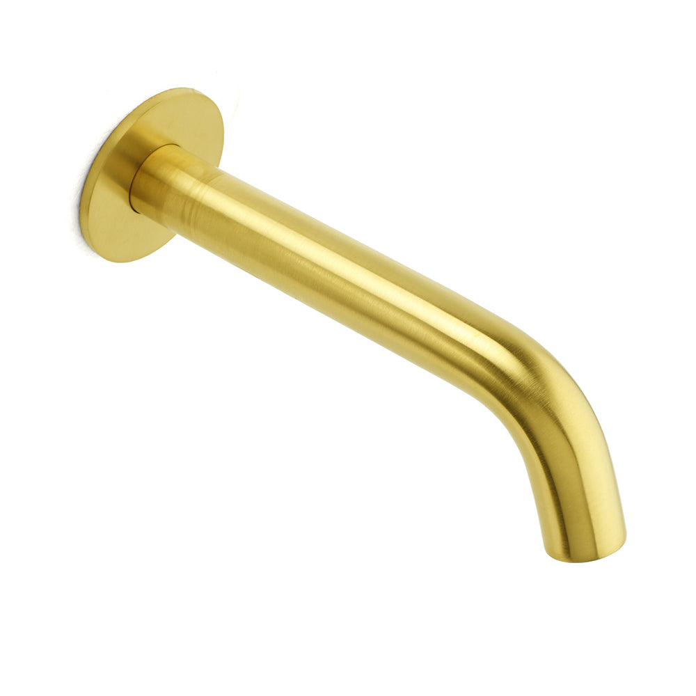Shower Heads & Screens: Brushed Gold Round Curve Bathtub Spout Stainless Steel Faucet Water Outlet Tap