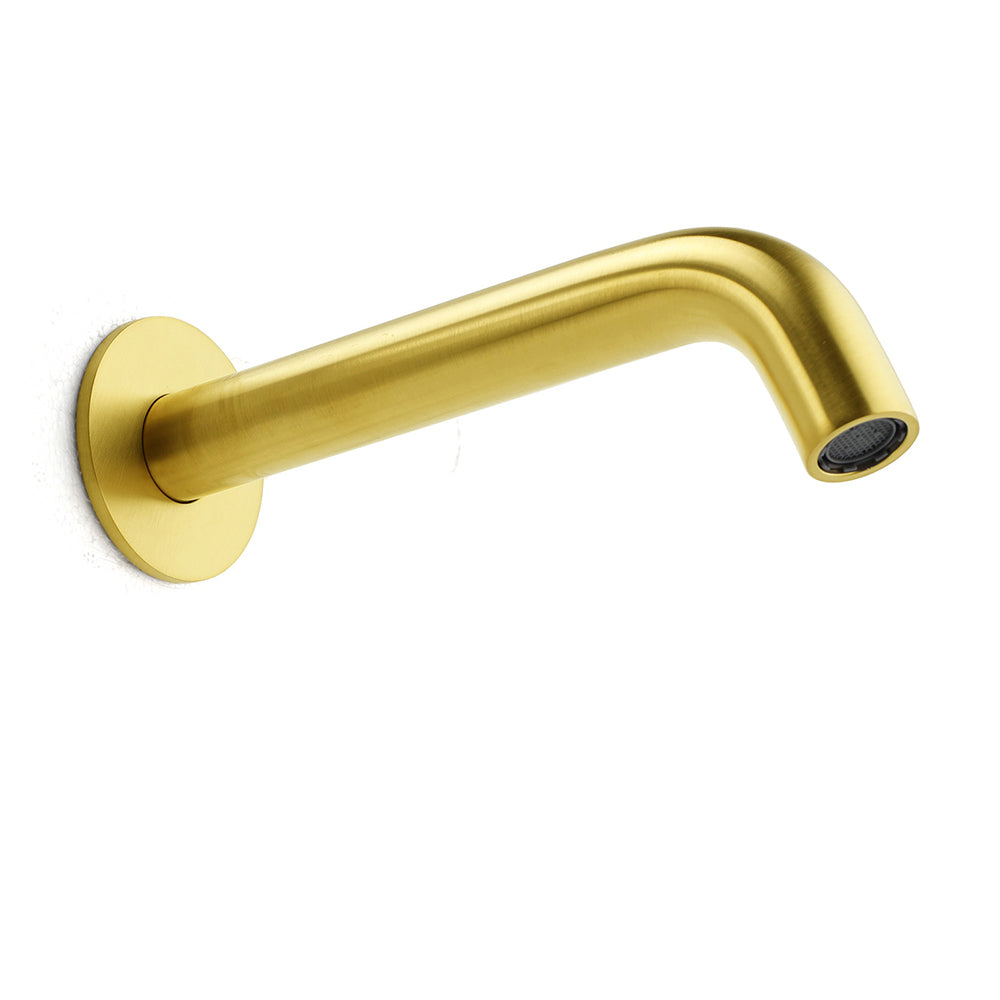 Shower Heads & Screens: Brushed Gold Round Curve Bathtub Spout Stainless Steel Faucet Water Outlet Tap