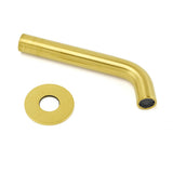 Shower Heads & Screens: Brushed Gold Round Curve Bathtub Spout Stainless Steel Faucet Water Outlet Tap