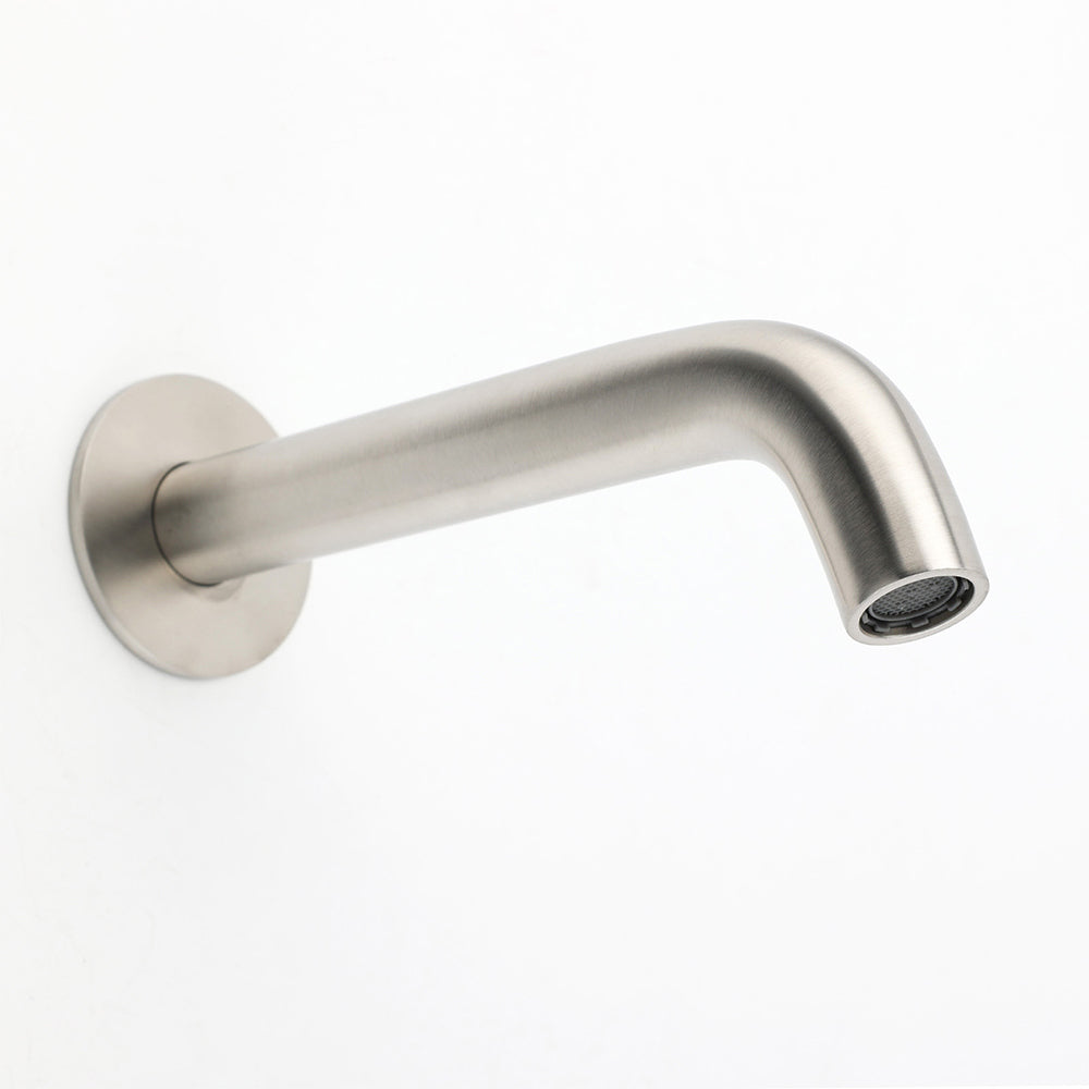 Shower Heads & Screens: Brushed Nickel Round Curve Basin Bubble Faucet Water Outlet Bath Tub Wall Spout