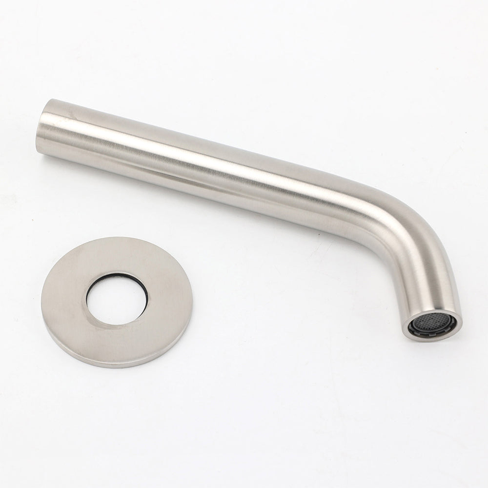 Shower Heads & Screens: Brushed Nickel Round Curve Basin Bubble Faucet Water Outlet Bath Tub Wall Spout