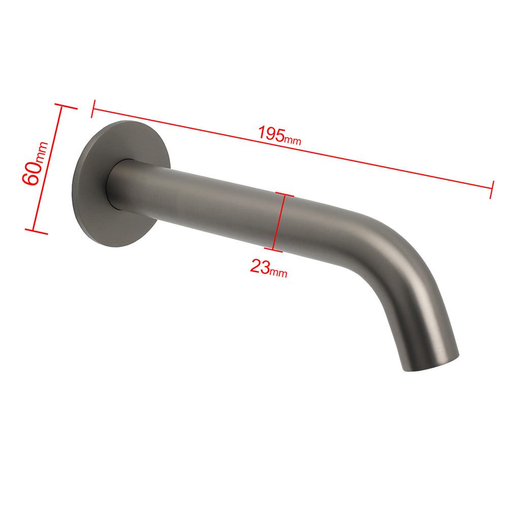 Shower Heads & Screens: Gun Metal Grey Round Bathtub Spout Basin Curve Faucet Bubble Wall Mounted Outlet