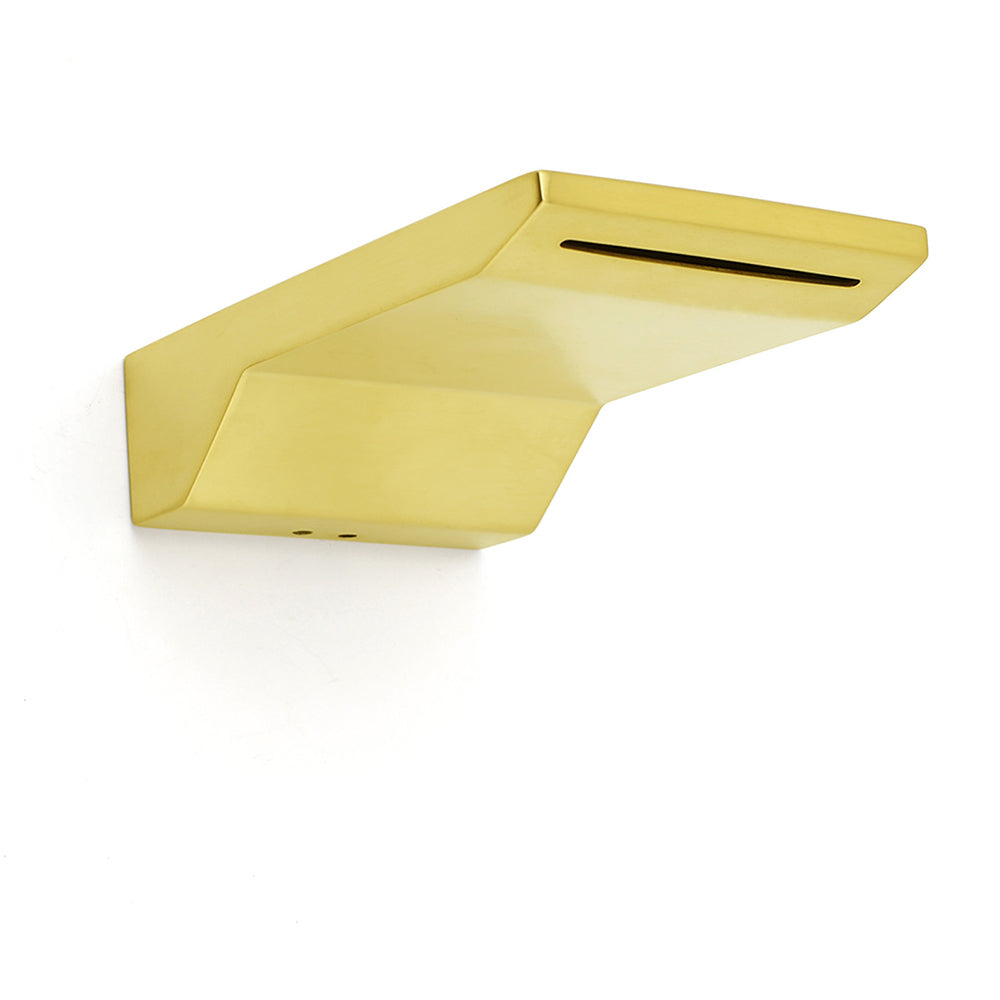 Shower Heads & Screens: Brushed Gold Square Cubic Shower Bathtub Waterfall Spout Filler Outlet 1/2" End