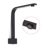 Black Gooseneck Arm High Rise Wall Mounted Bathtub Square Spout Water Outlet