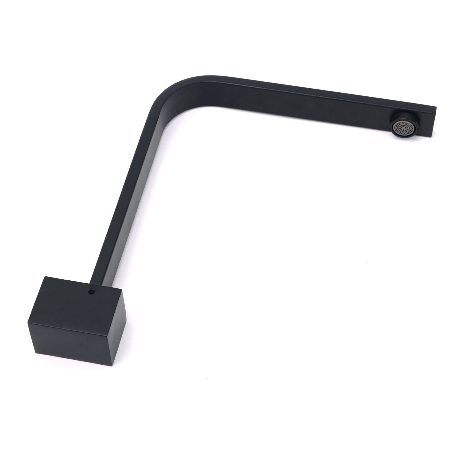 Black Gooseneck Arm High Rise Wall Mounted Bathtub Square Spout Water Outlet