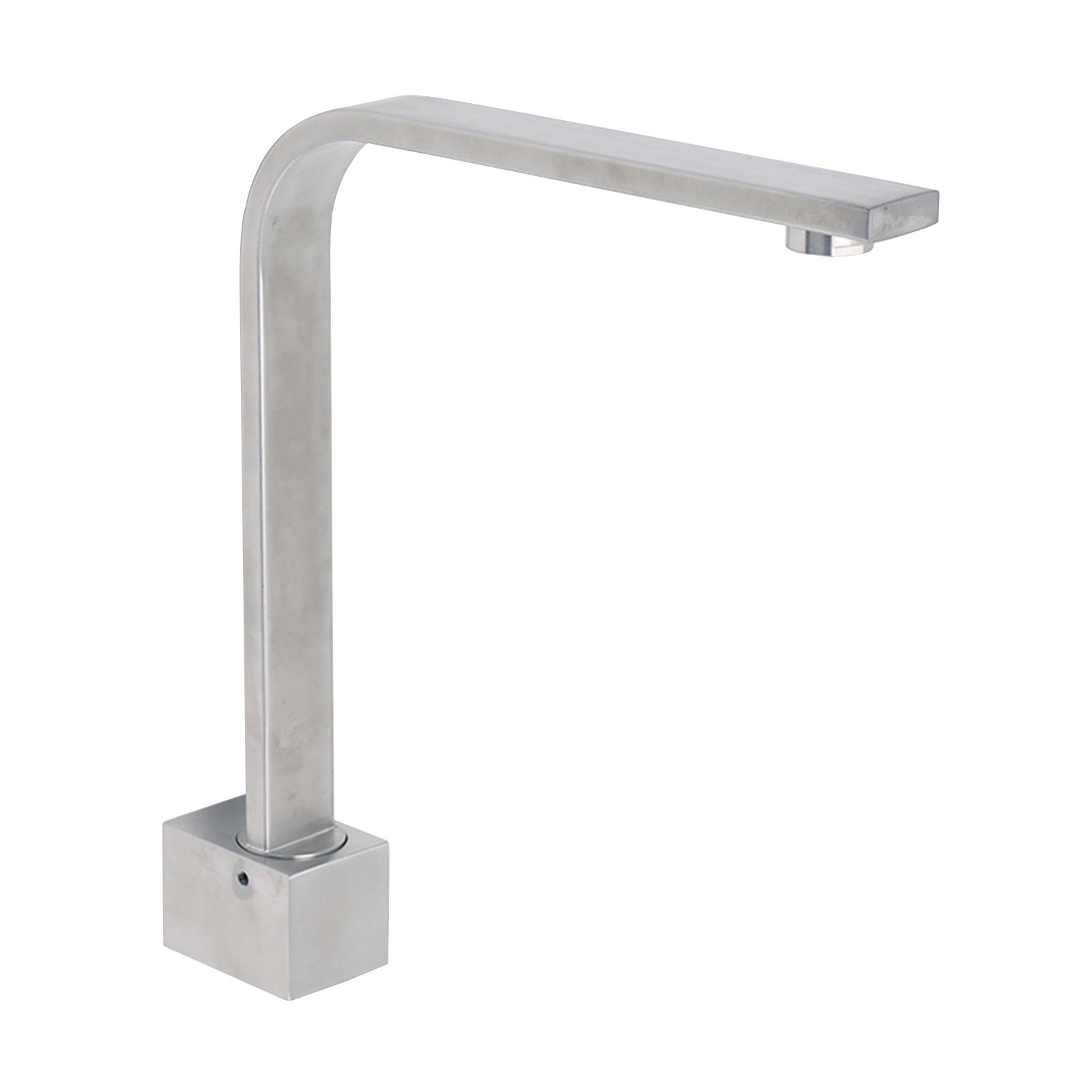 Brushed Nickel Square Spout Gooseneck Arm High Rise Bathtub Filler Water Outlet