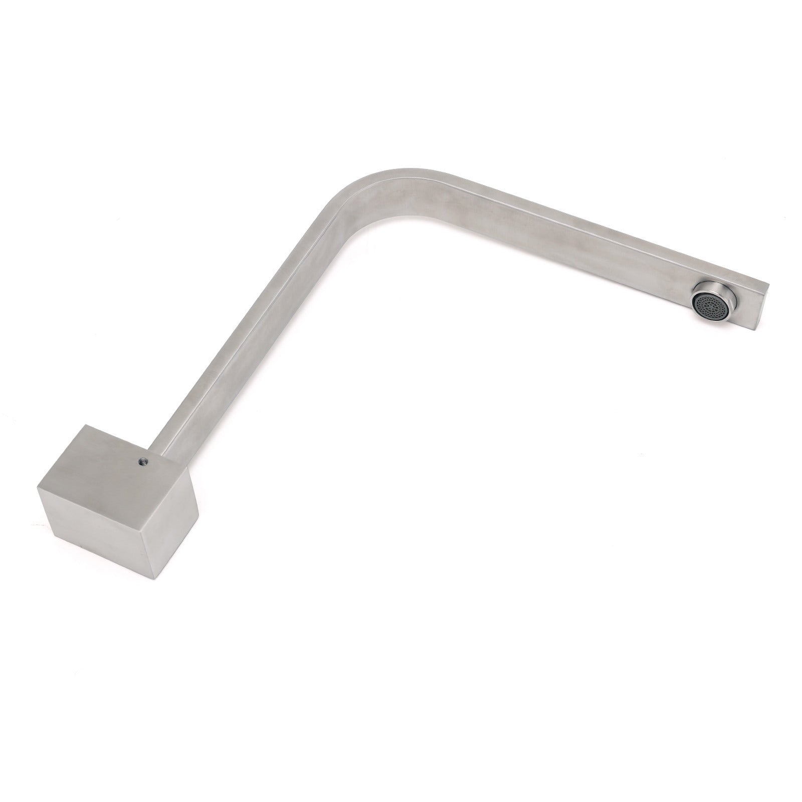 Brushed Nickel Square Spout Gooseneck Arm High Rise Bathtub Filler Water Outlet