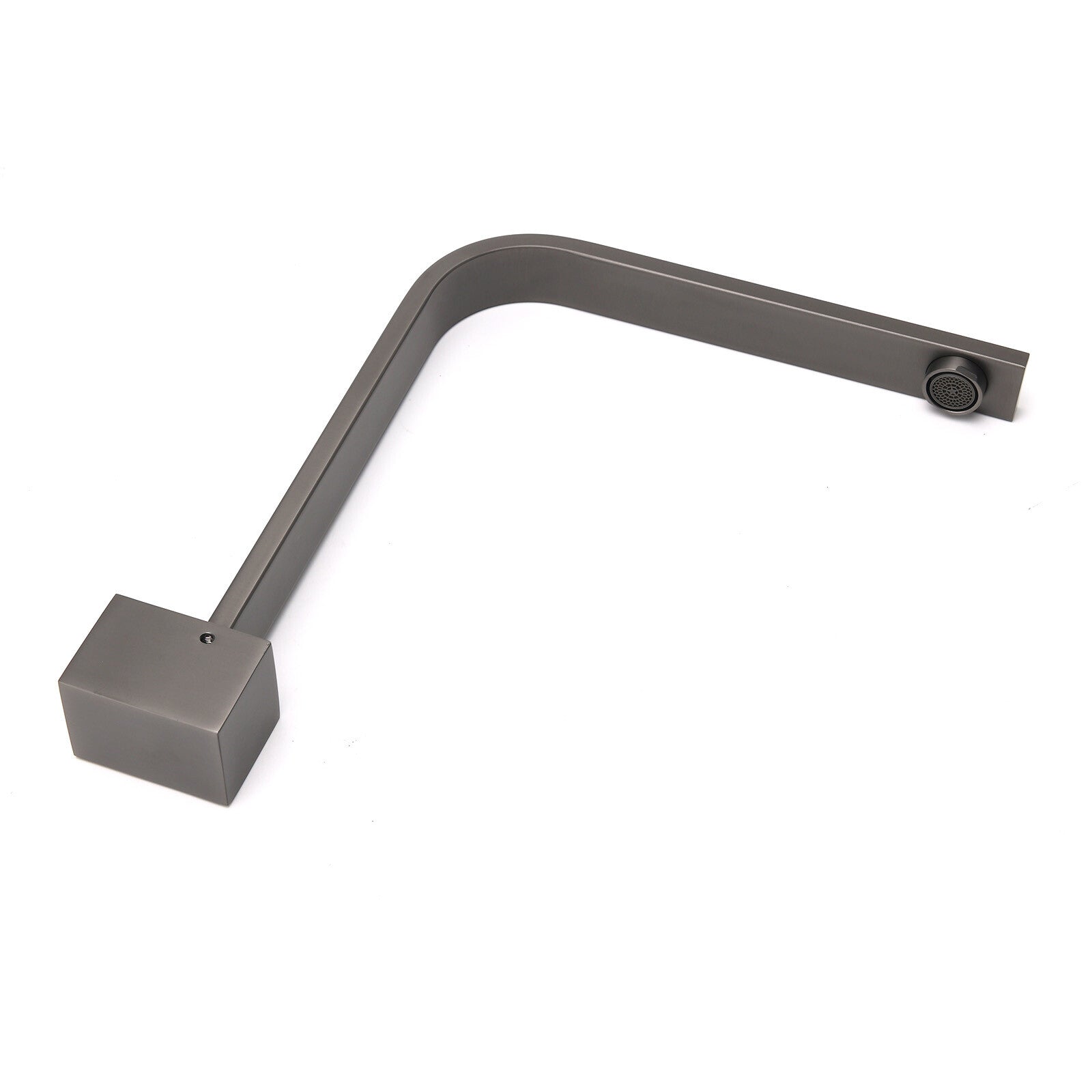 Gun Metal Square Bathroom Swivel Spout Gooseneck Arm Bathtub Filler Tap Outlet