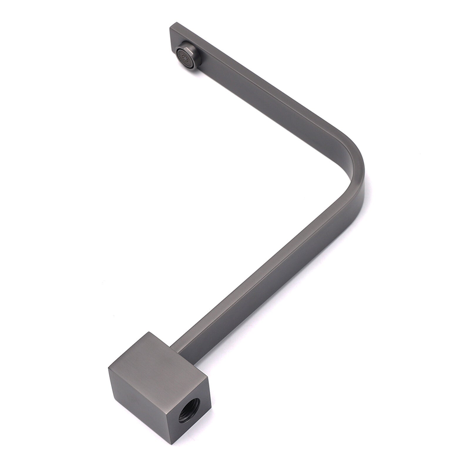Gun Metal Square Bathroom Swivel Spout Gooseneck Arm Bathtub Filler Tap Outlet