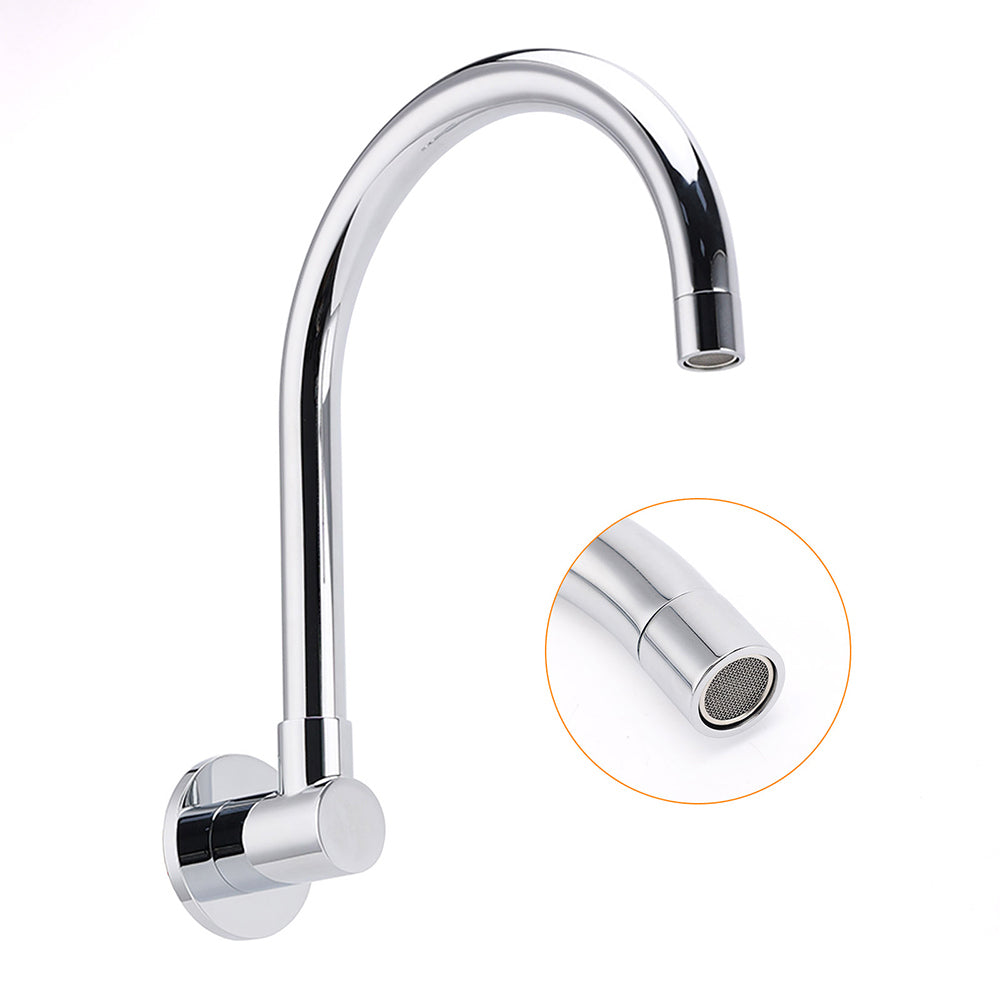Shower Heads & Screens: Chrome Round Gooseneck Arm Faucet Water Outlet Wall Mounted Swivel Bathtub Spout
