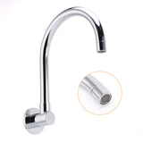 Shower Heads & Screens: Chrome Round Gooseneck Arm Faucet Water Outlet Wall Mounted Swivel Bathtub Spout