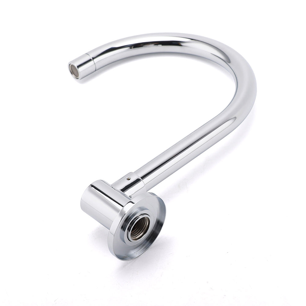 Shower Heads & Screens: Chrome Round Gooseneck Arm Faucet Water Outlet Wall Mounted Swivel Bathtub Spout