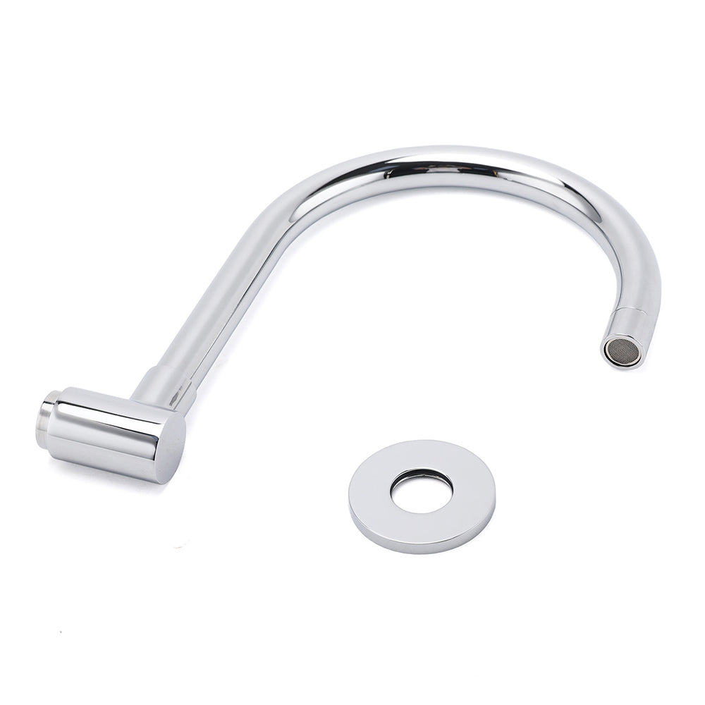 Shower Heads & Screens: Chrome Round Gooseneck Arm Faucet Water Outlet Wall Mounted Swivel Bathtub Spout