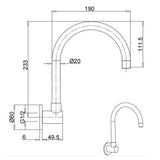 Shower Heads & Screens: Brushed Gold Bath Tub Filler Round Gooseneck Arm Faucet Water Outlet Wall Spout