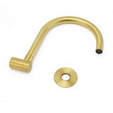 Shower Heads & Screens: Brushed Gold Bath Tub Filler Round Gooseneck Arm Faucet Water Outlet Wall Spout