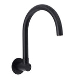 Shower Heads & Screens: Matt Black Round Gooseneck Arm Faucet Outlet Wall Mounted Bath Tub Filler Spout