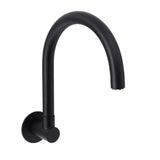 Shower Heads & Screens: Matt Black Round Gooseneck Arm Faucet Outlet Wall Mounted Bath Tub Filler Spout