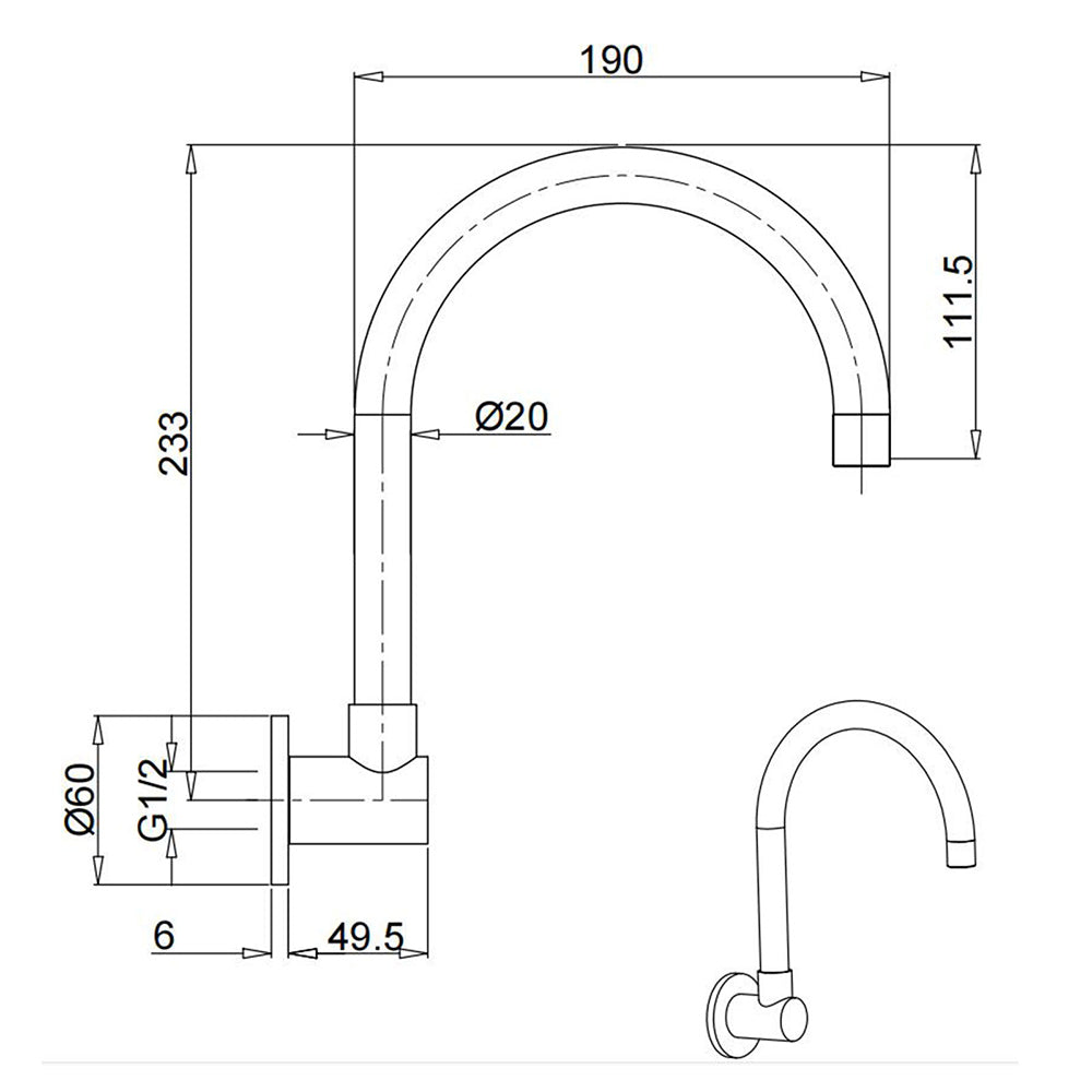 Shower Heads & Screens: Matt Black Round Gooseneck Arm Faucet Outlet Wall Mounted Bath Tub Filler Spout