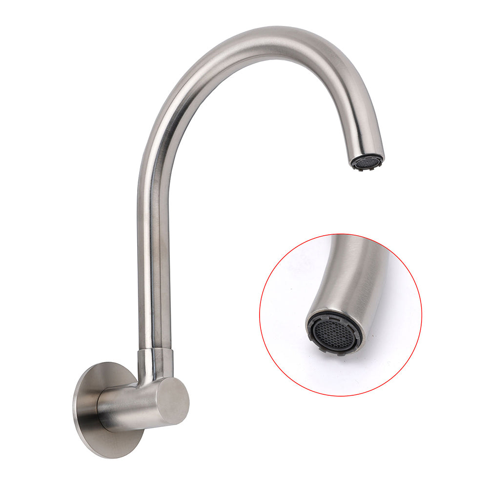 Shower Heads & Screens: Brushed Nickel Round Gooseneck Arm Faucet Water Outlet Wall Mount Bathtub Spout