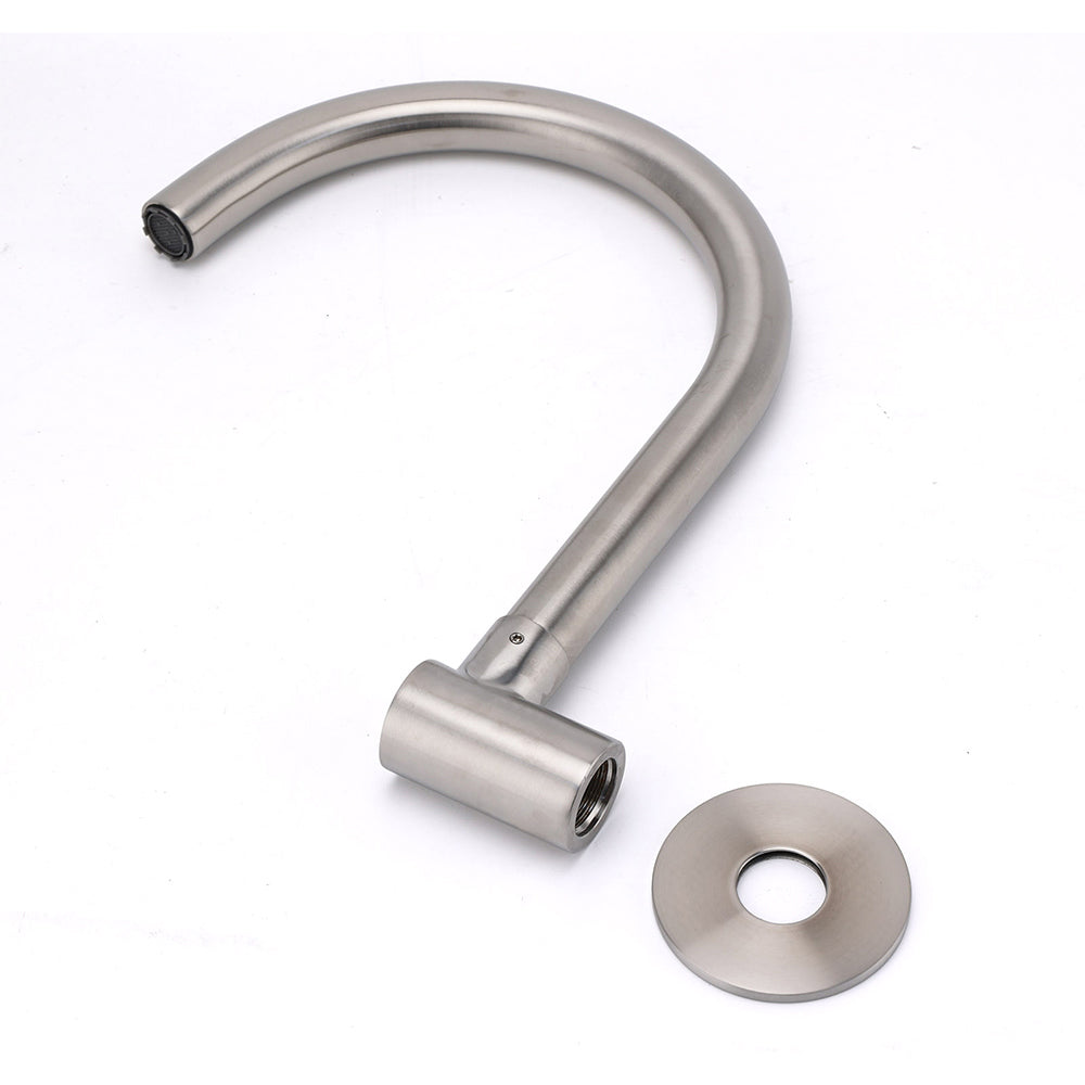 Shower Heads & Screens: Brushed Nickel Round Gooseneck Arm Faucet Water Outlet Wall Mount Bathtub Spout