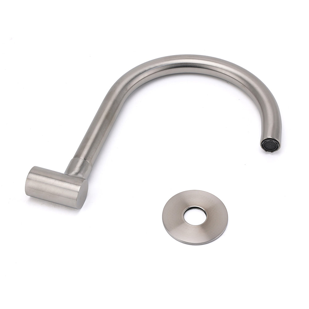 Shower Heads & Screens: Brushed Nickel Round Gooseneck Arm Faucet Water Outlet Wall Mount Bathtub Spout