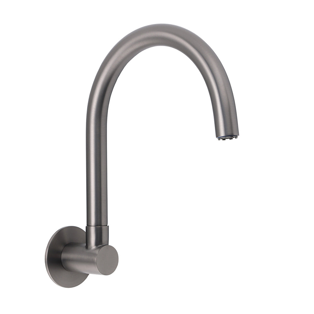 Shower Heads & Screens: Gun Metal Bathroom Tub Filler Round Gooseneck Arm Faucet Water Outlet Wall Spout