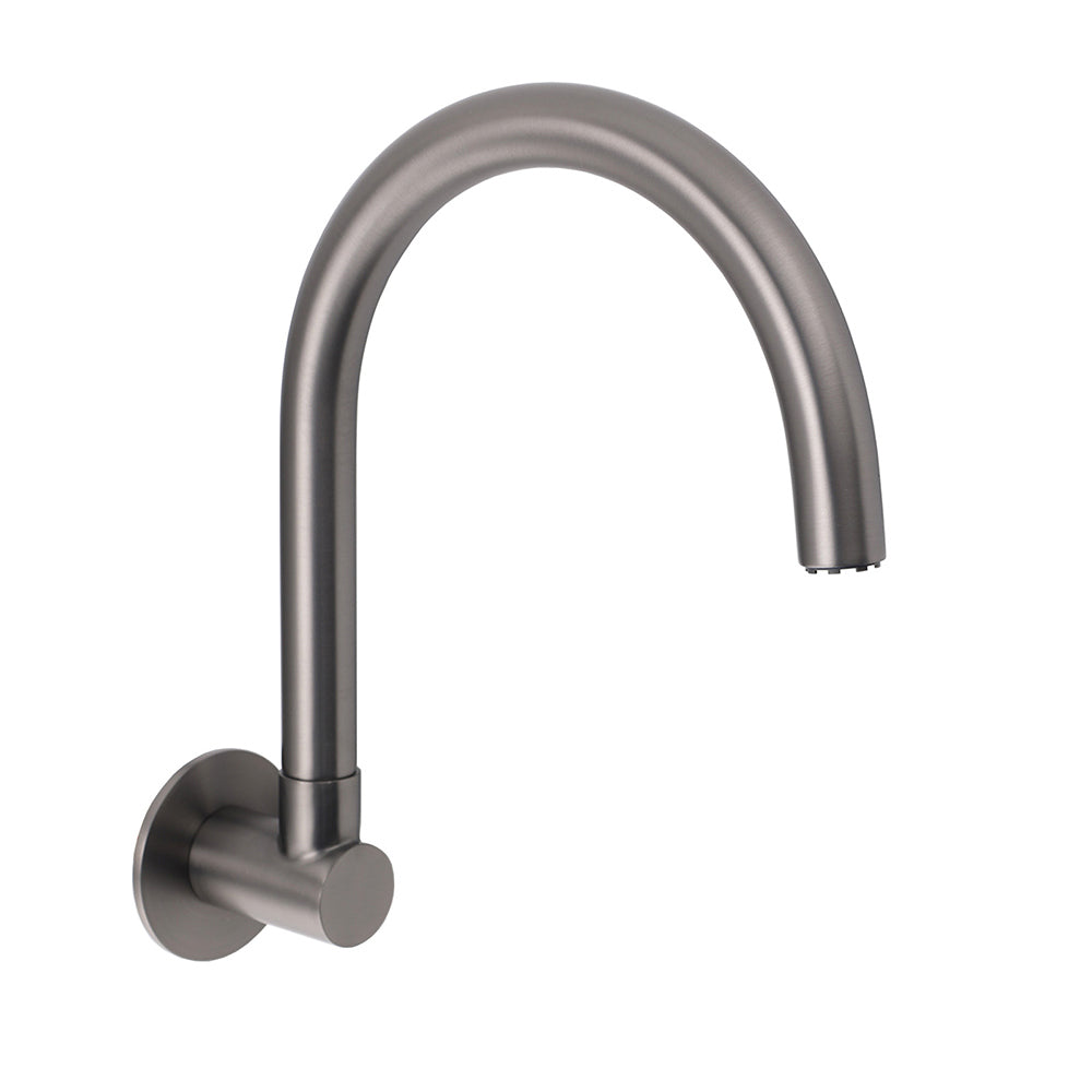 Shower Heads & Screens: Gun Metal Bathroom Tub Filler Round Gooseneck Arm Faucet Water Outlet Wall Spout