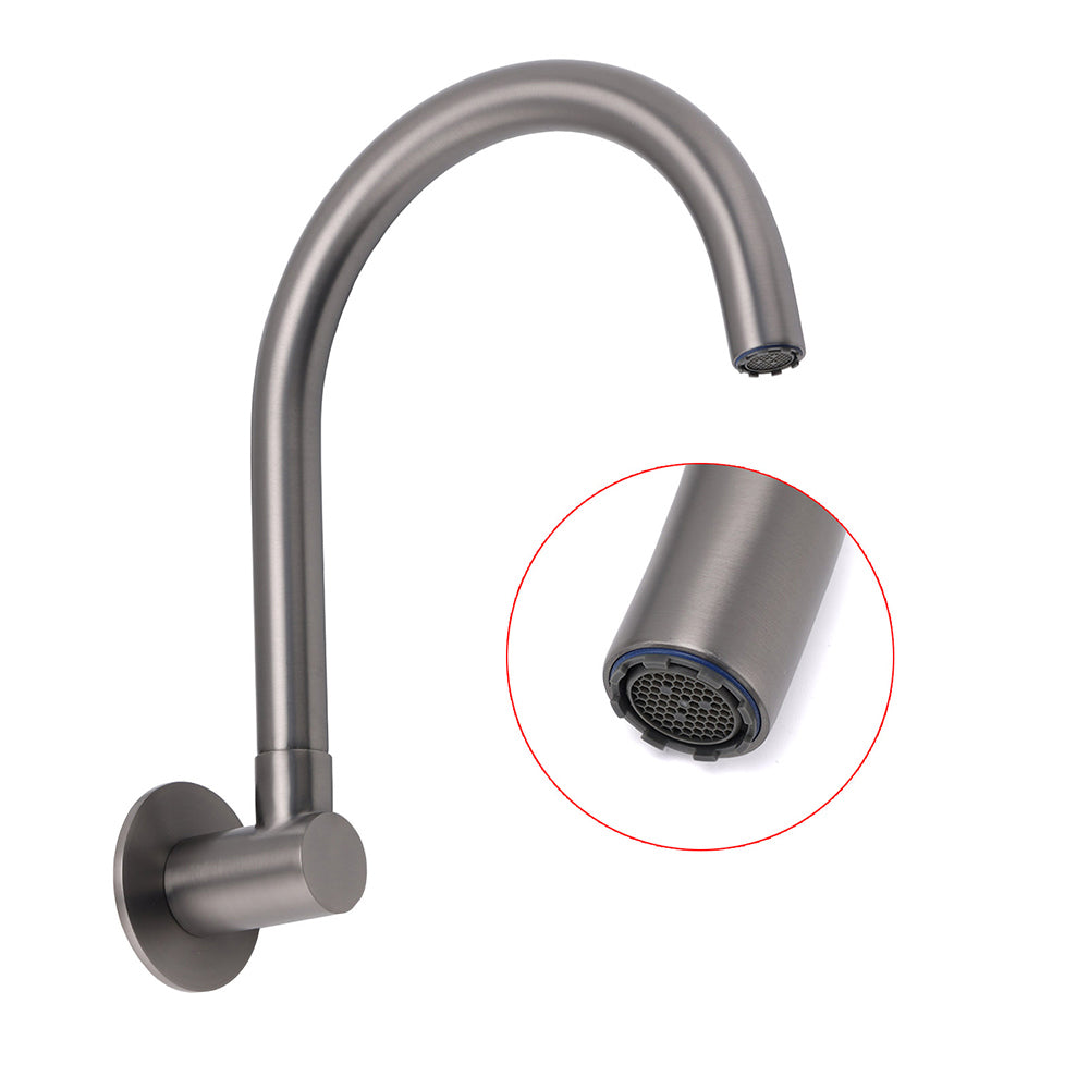 Shower Heads & Screens: Gun Metal Bathroom Tub Filler Round Gooseneck Arm Faucet Water Outlet Wall Spout