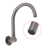 Shower Heads & Screens: Gun Metal Bathroom Tub Filler Round Gooseneck Arm Faucet Water Outlet Wall Spout