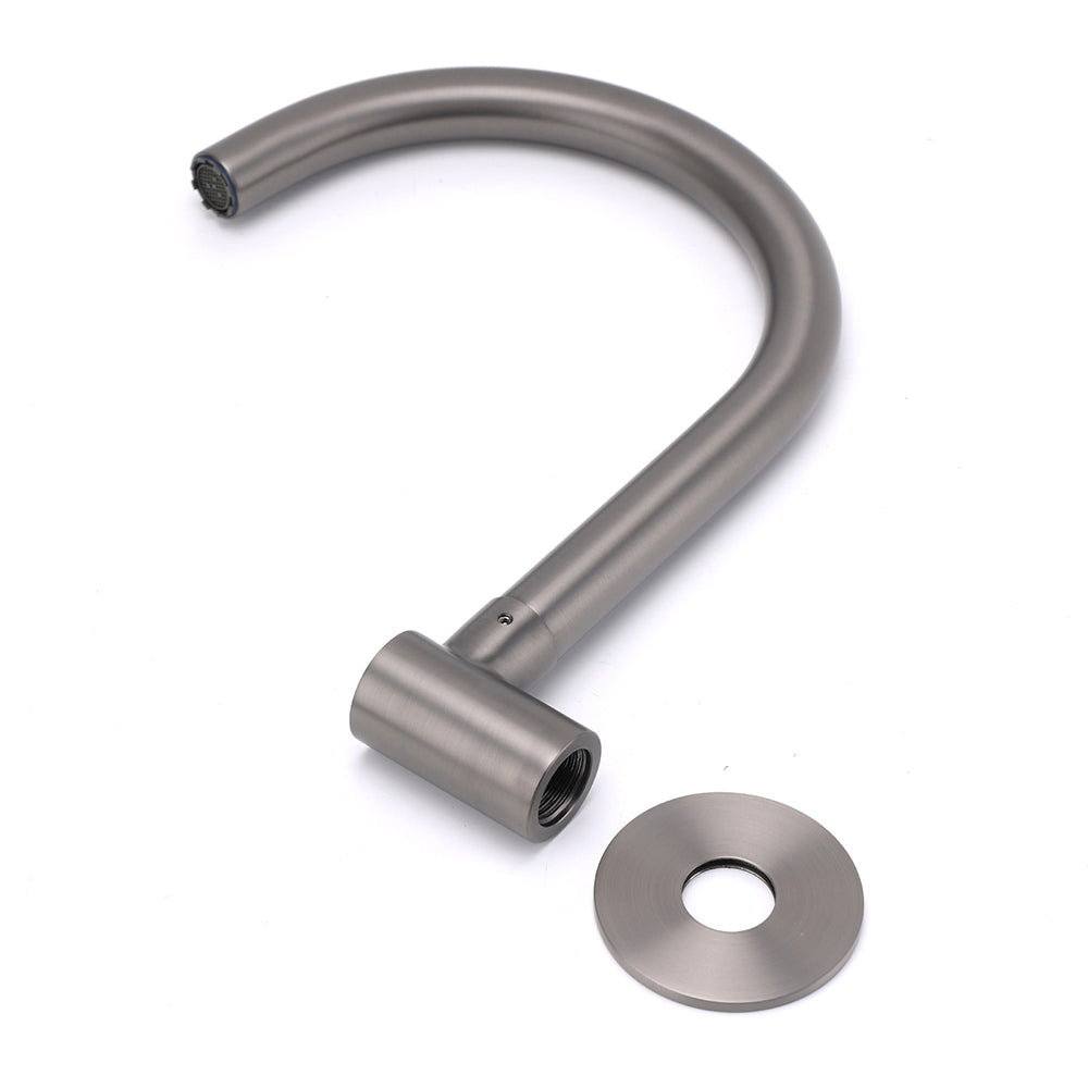 Shower Heads & Screens: Gun Metal Bathroom Tub Filler Round Gooseneck Arm Faucet Water Outlet Wall Spout