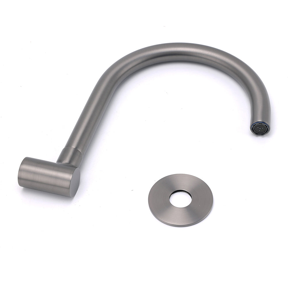 Shower Heads & Screens: Gun Metal Bathroom Tub Filler Round Gooseneck Arm Faucet Water Outlet Wall Spout