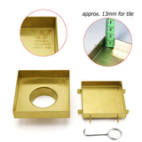 Shower Heads & Screens: Brushed Gold 100mm Square Tile Insert Floor Drain Tiny Shower Grate 50mm Waste
