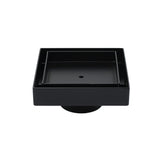Shower Heads & Screens: WaterMark Matt Black 100x100mm Square Tile Insert Shower Grate Floor Drain 50mm Waste